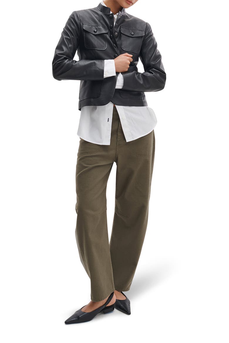 Stevie Tapered Stretch Cotton Utility Pants, Alternate, color, OLIVE