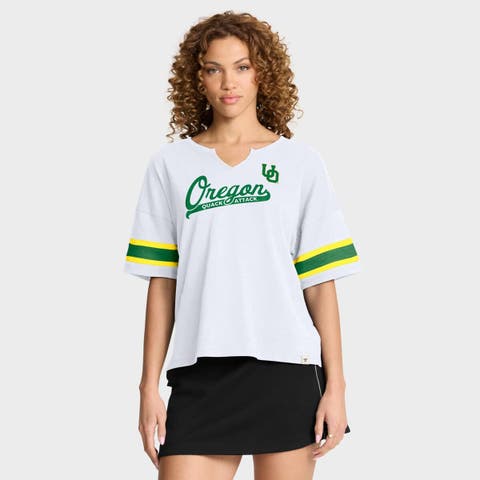 Women's Fanatics White Oregon Ducks Hometown Premium Script T-Shirt