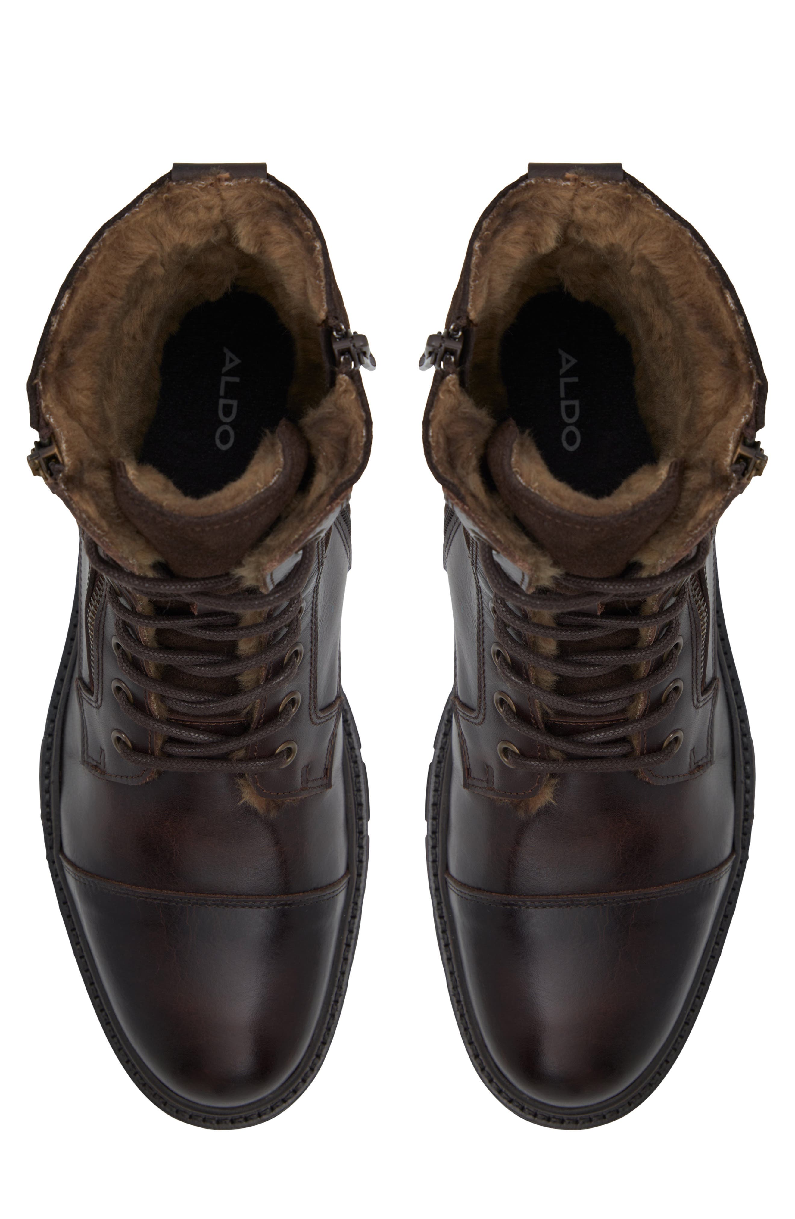 ALDO Aaren Faux Fur Lined Combat Boot, Alternate, color, 