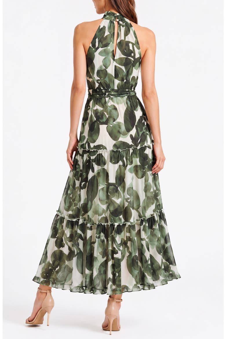 Palermo Tiered Maxi Halter Dress, Alternate, color, LEAF GARDEN