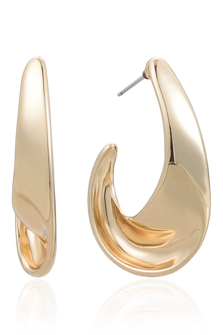 Whirl Hoop Earrings, Main, color, GOLD