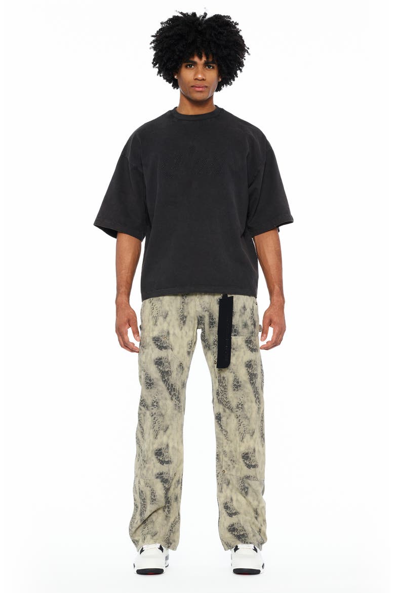 Grunge Leopard Baggy Fit Cargo Jeans, Alternate, color, MOJAVE
