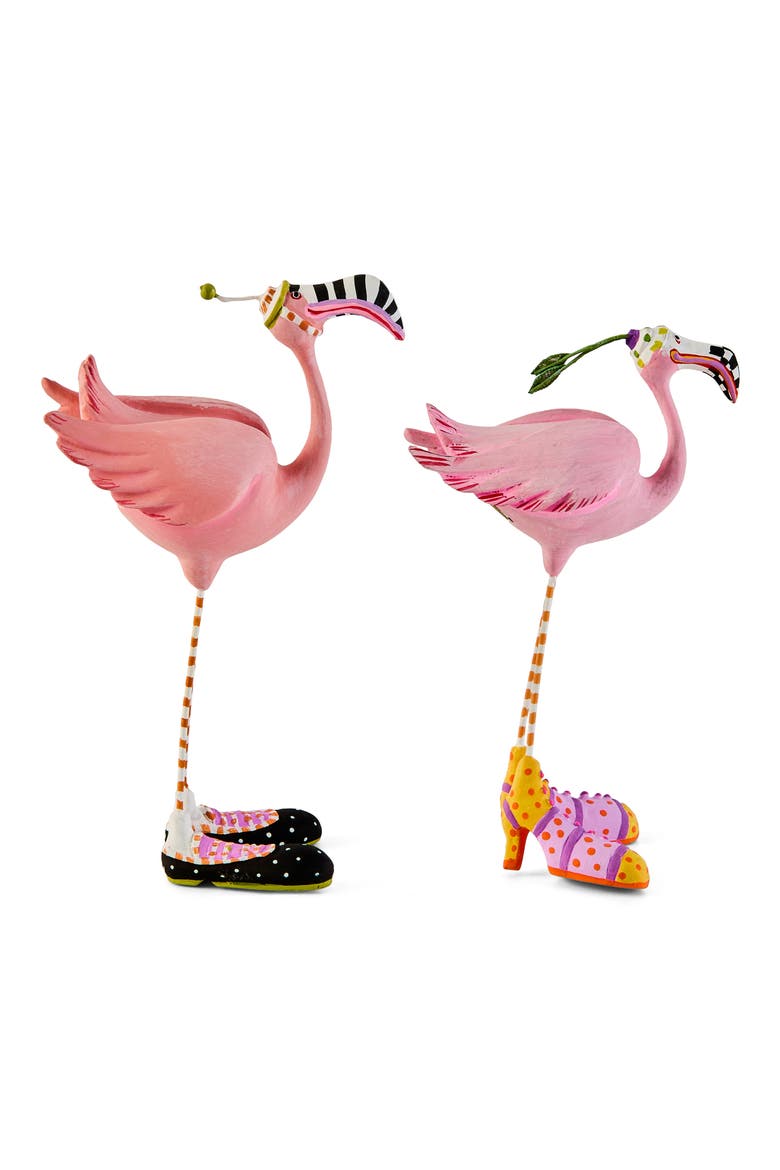 Patience Brewster Sheila & Sheldon Flamingo Figurines, Alternate, color, PINK
