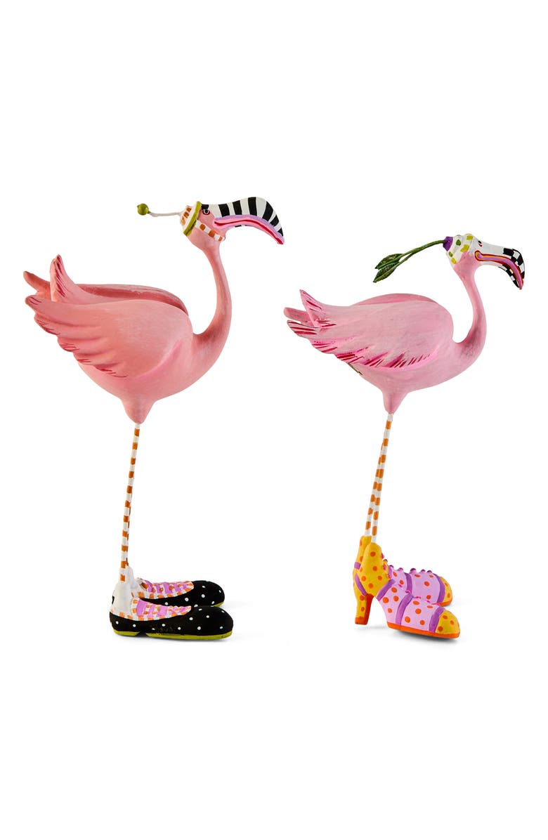 MACKENZIE CHILDS Patience Brewster Sheila & Sheldon Flamingo Figurines, Alternate, color, Pink