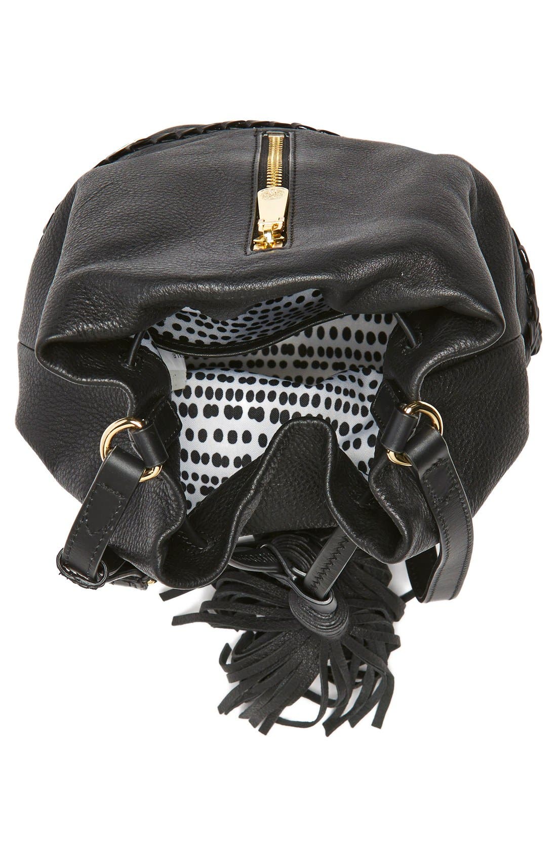 'Leigh' Leather Crossbody Bag, Alternate, color, BLACK