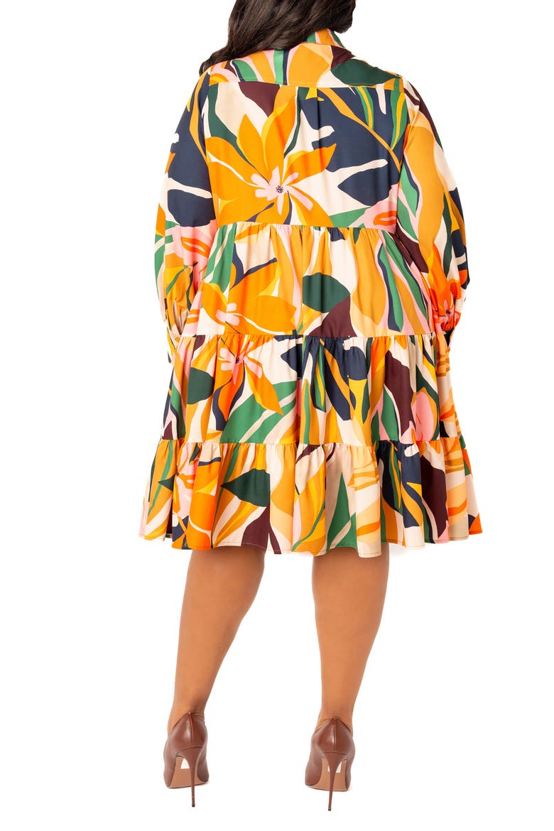 Floral Long Sleeve Shirtdress, Alternate, color, BEIGE MULTI