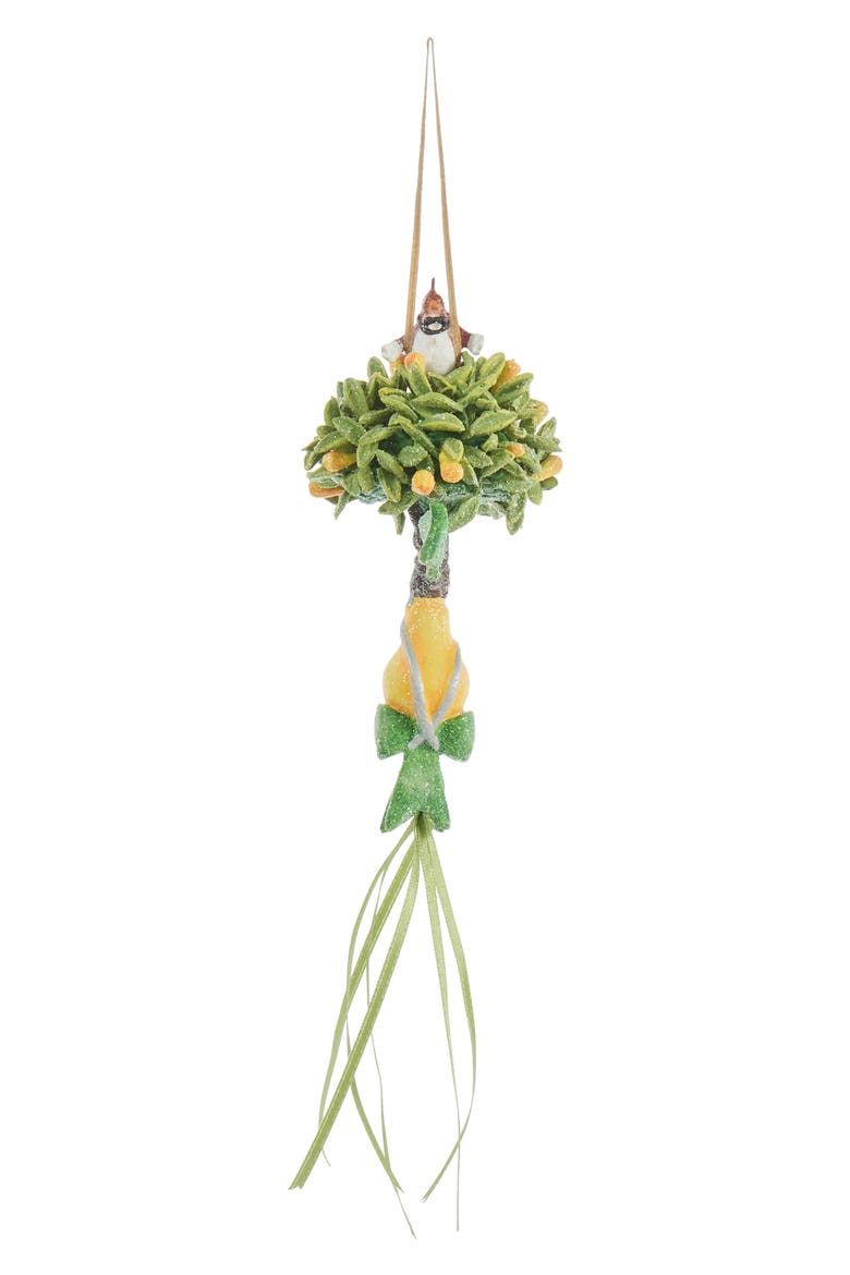 Patience Brewster 12 Days Partridge Ornament, Main, color, GREEN