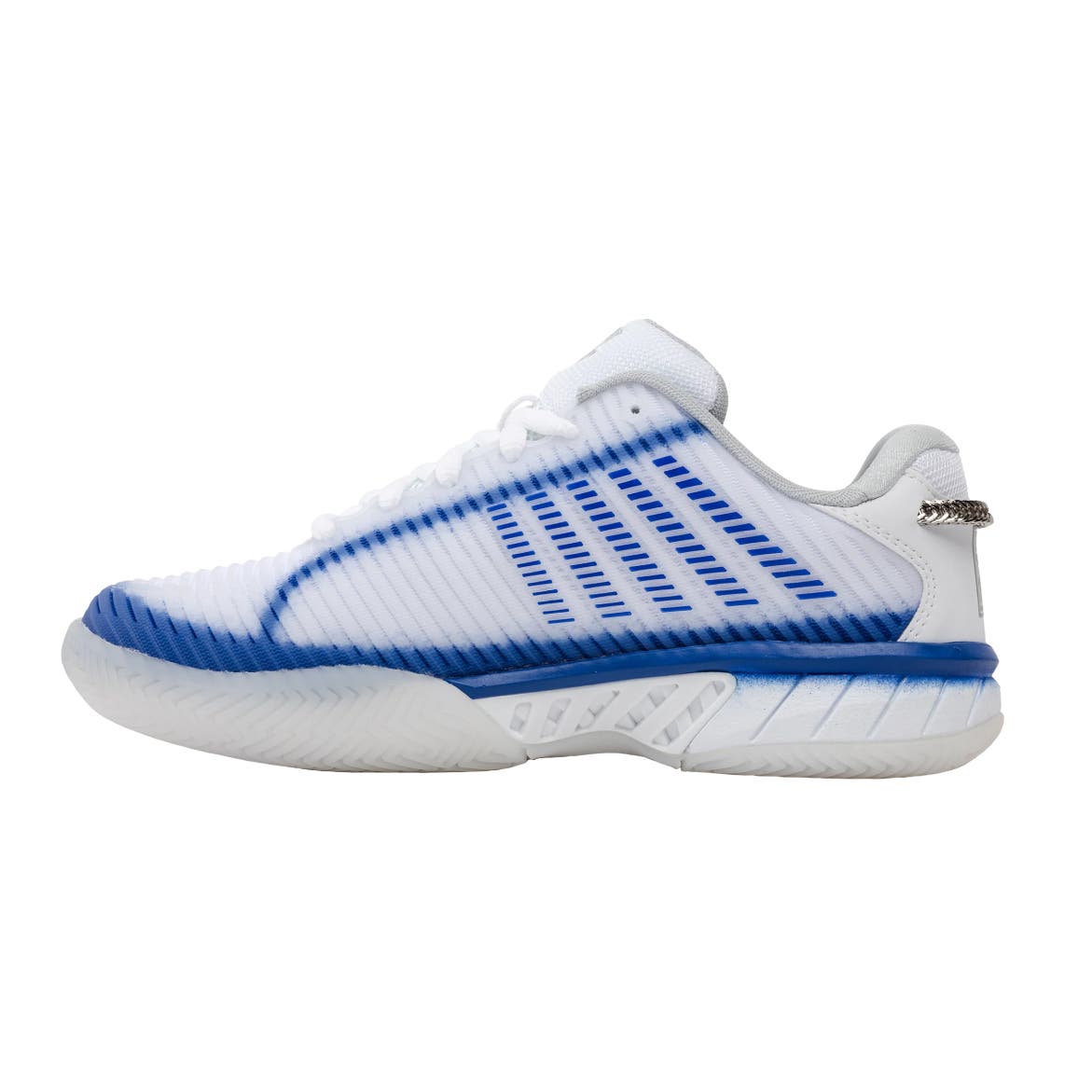 K-Swiss x Lucky In Love Hypercourt Express 2 Womens Tennis Shoes, Alternate, color, White/Electric Blue/Silver