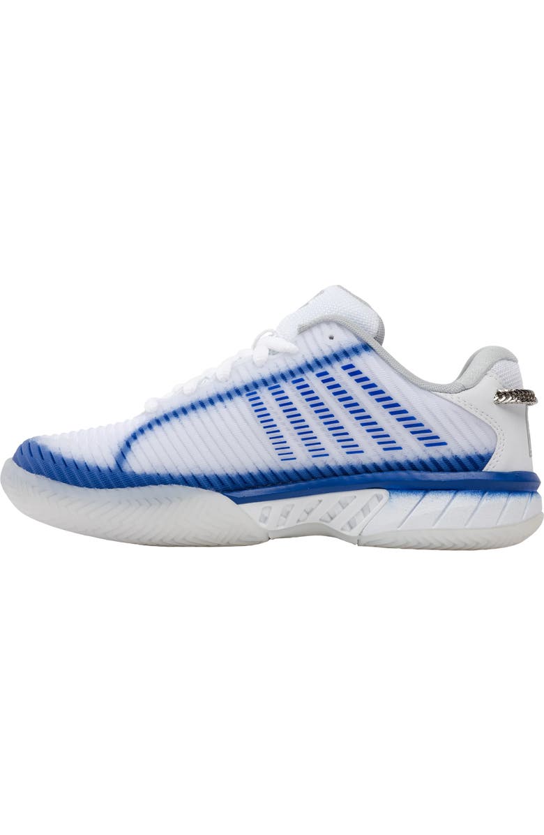 K-Swiss x Lucky In Love Hypercourt Express 2 Womens Tennis Shoes, Alternate, color, White/Electric Blue/Silver