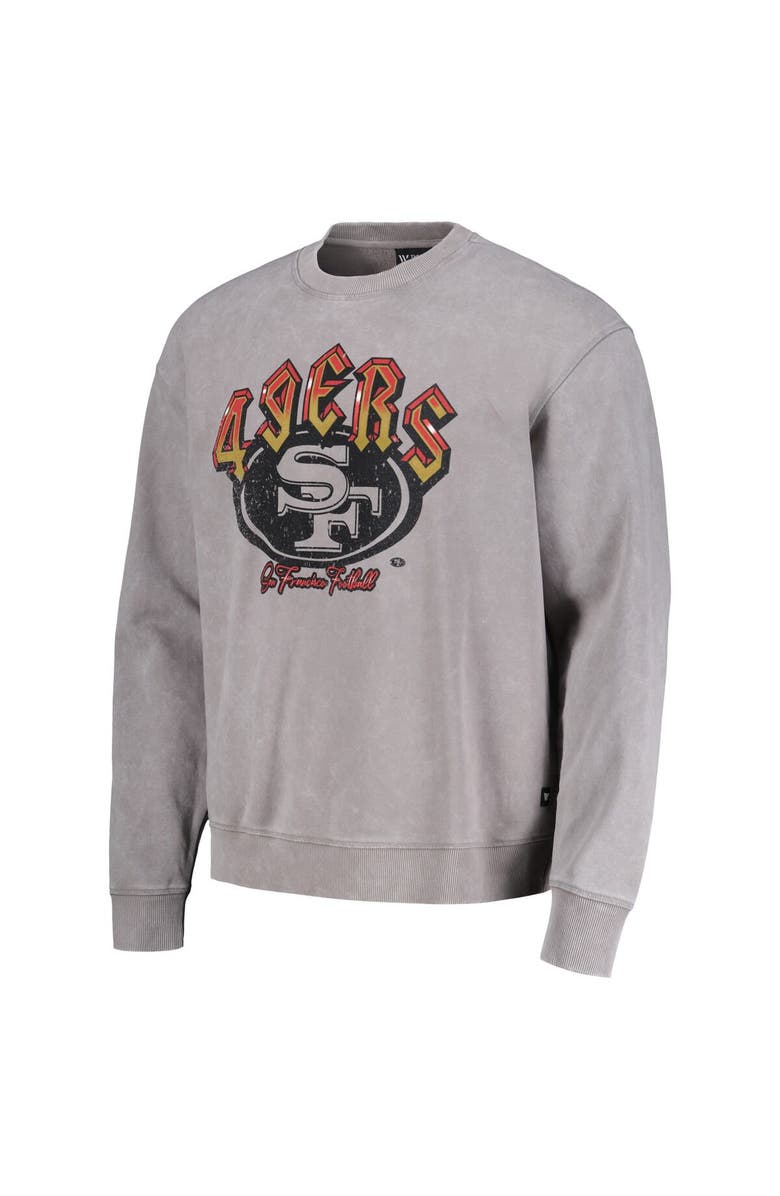 THE WILD COLLECTIVE Unisex The Wild Collective Gray San Francisco 49ers Distressed Pullover Sweatshirt, Alternate, color, Gray