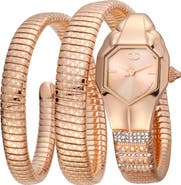 Just Cavalli Glam Snake Wraparound Bracelet Watch, 22mm