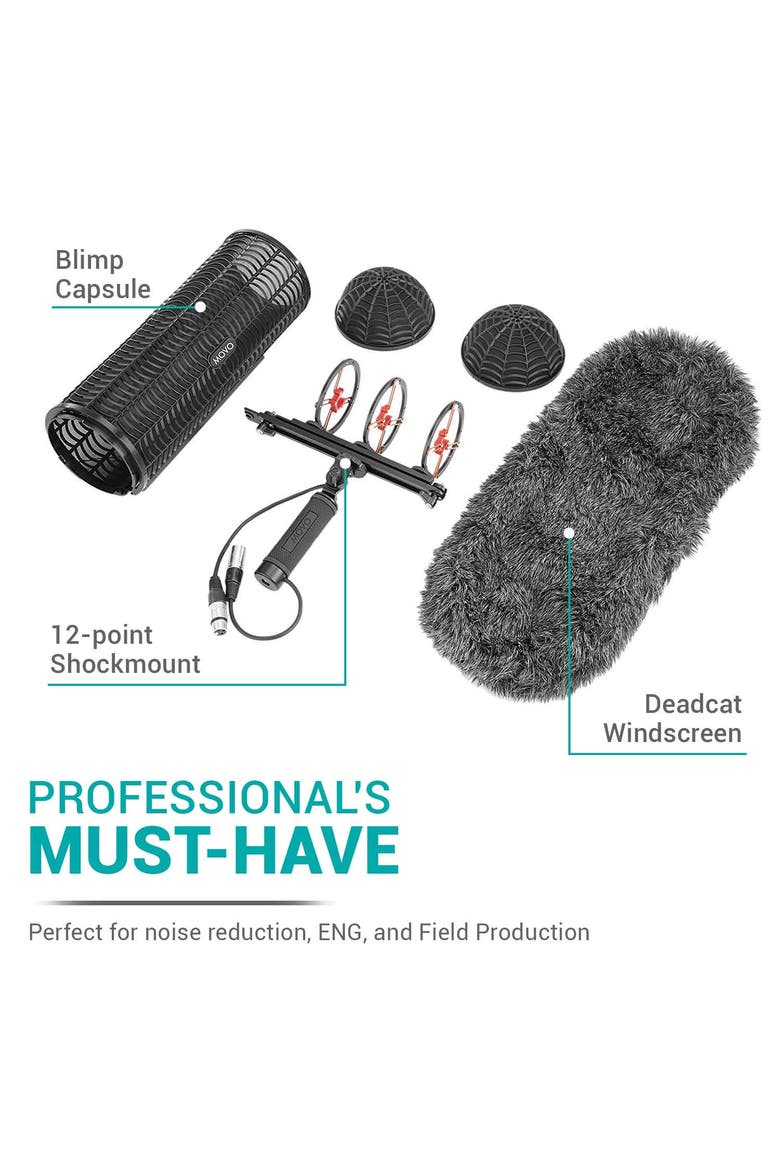 BWS1000 Blimp Wind & Vibration Protection System for Shotgun Microphones, Alternate, color, Black