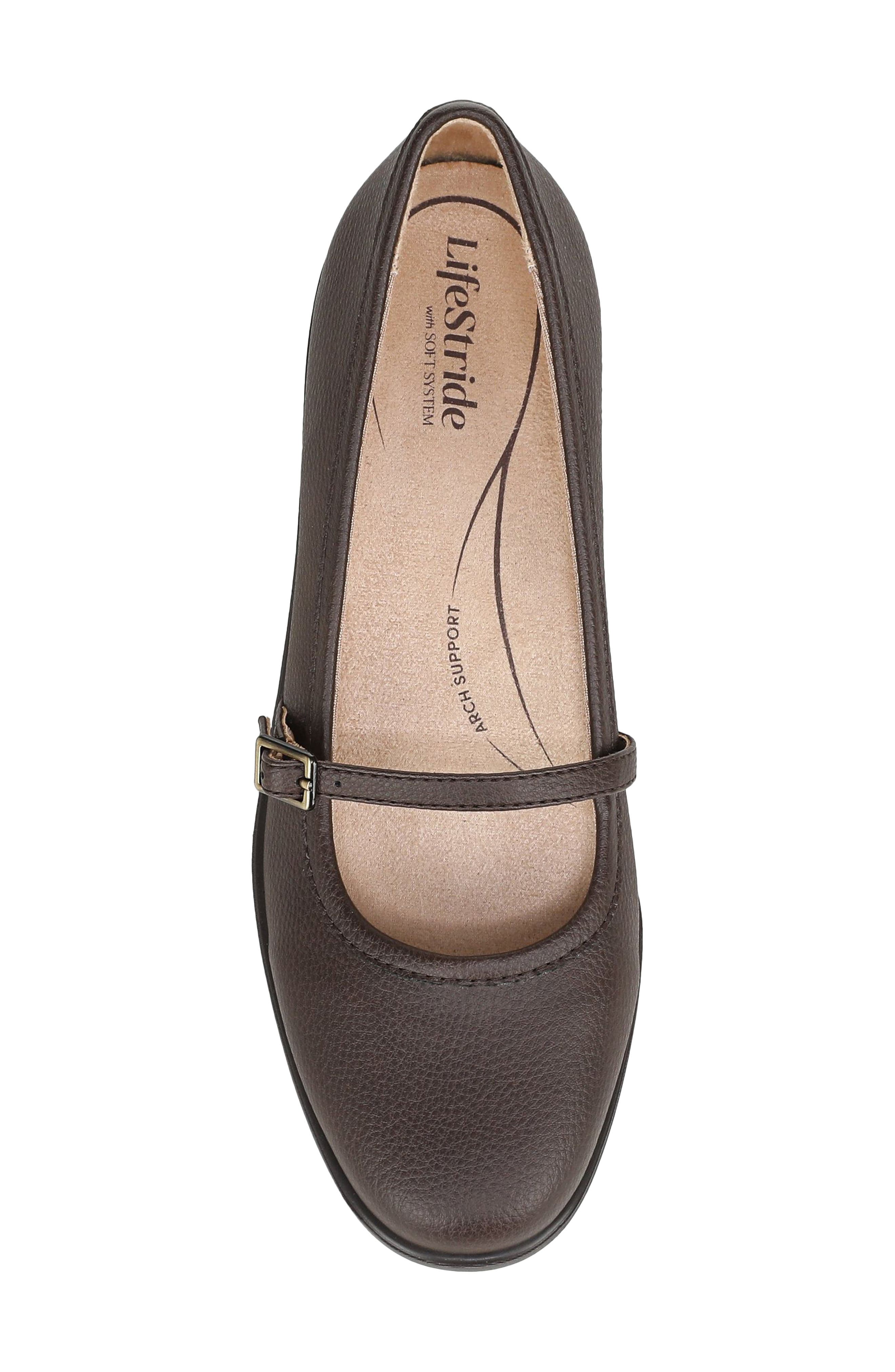 Jolene Wedge Mary Jane Flat, Alternate, color, DARK BROWN