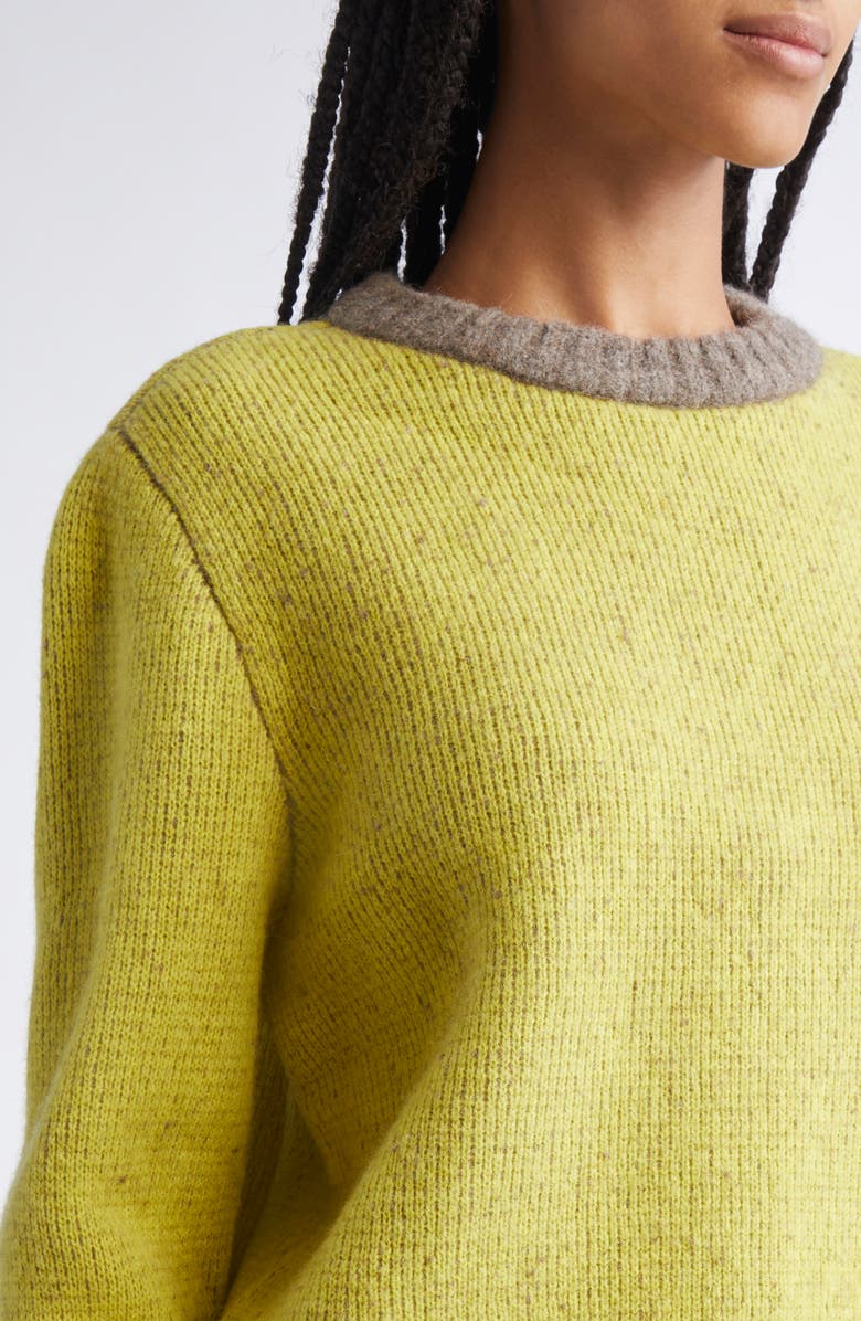 Eckhaus Latta Gender Inclusive Colorblock Merino Wool Blend Sweater, Alternate, color, Finch