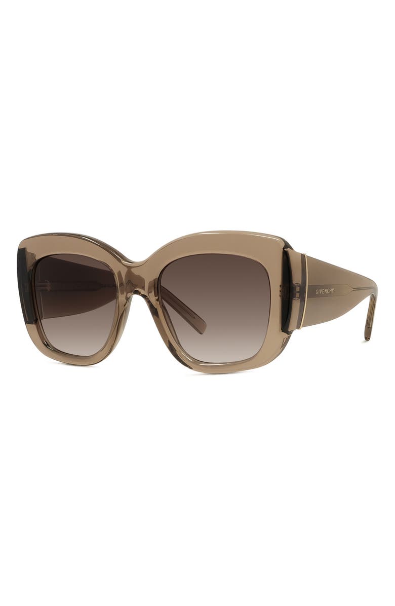 Givenchy Bold 53mm Gradient Butterfly Sunglasses, Alternate, color, Shiny Light Brown / Brown