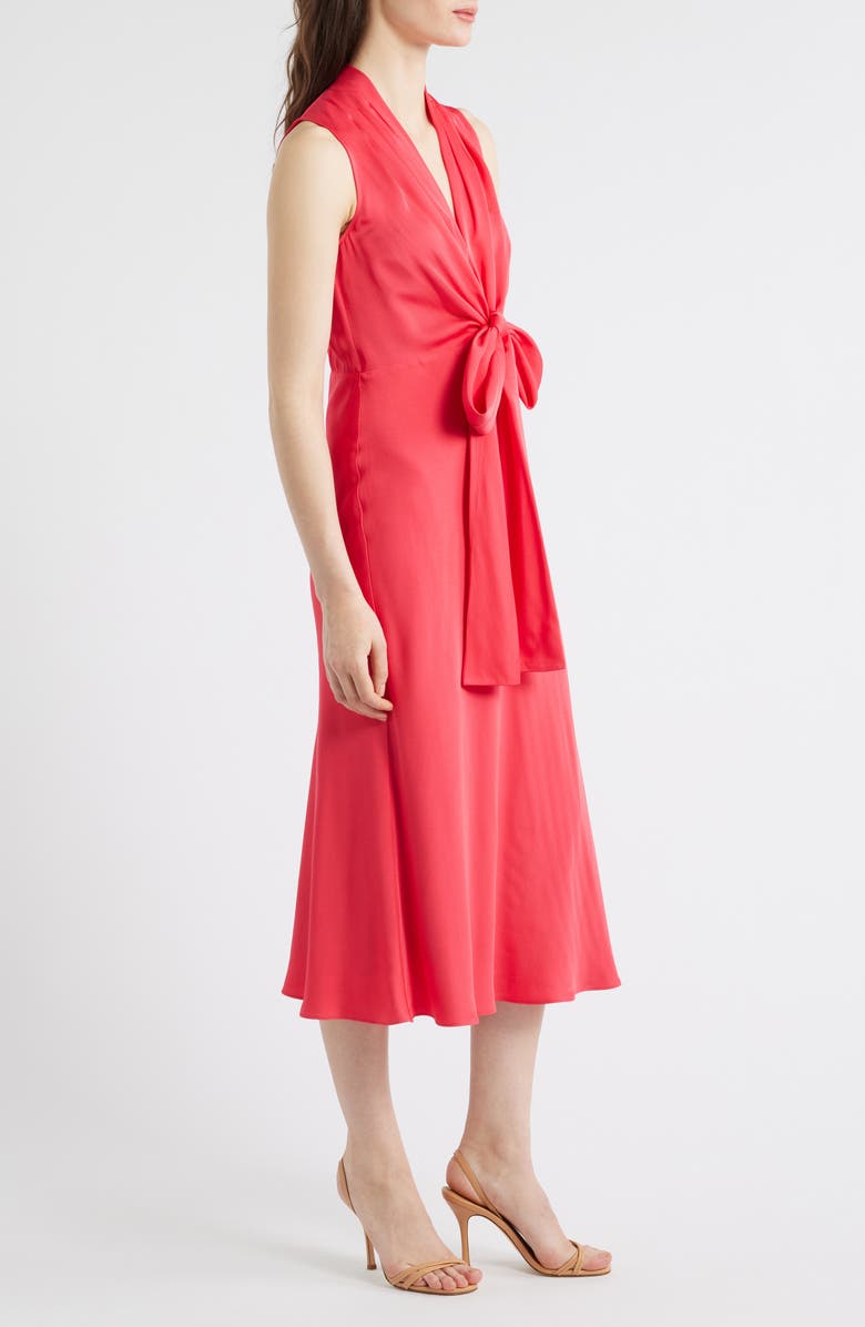 KOBI HALPERIN Lex Front Tie Midi Dress, Alternate, color, Poppy