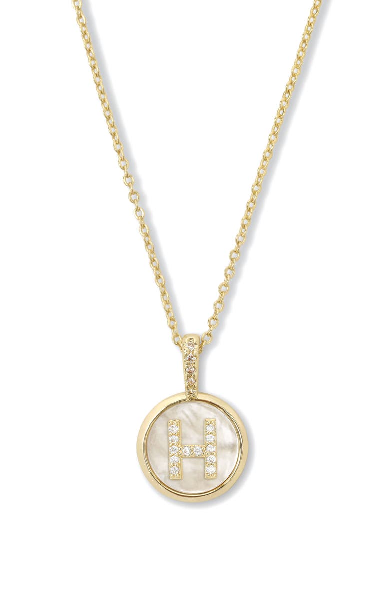 Melinda Maria Baby Love Letters Initial Pendant Necklace, Main, color, Gold H