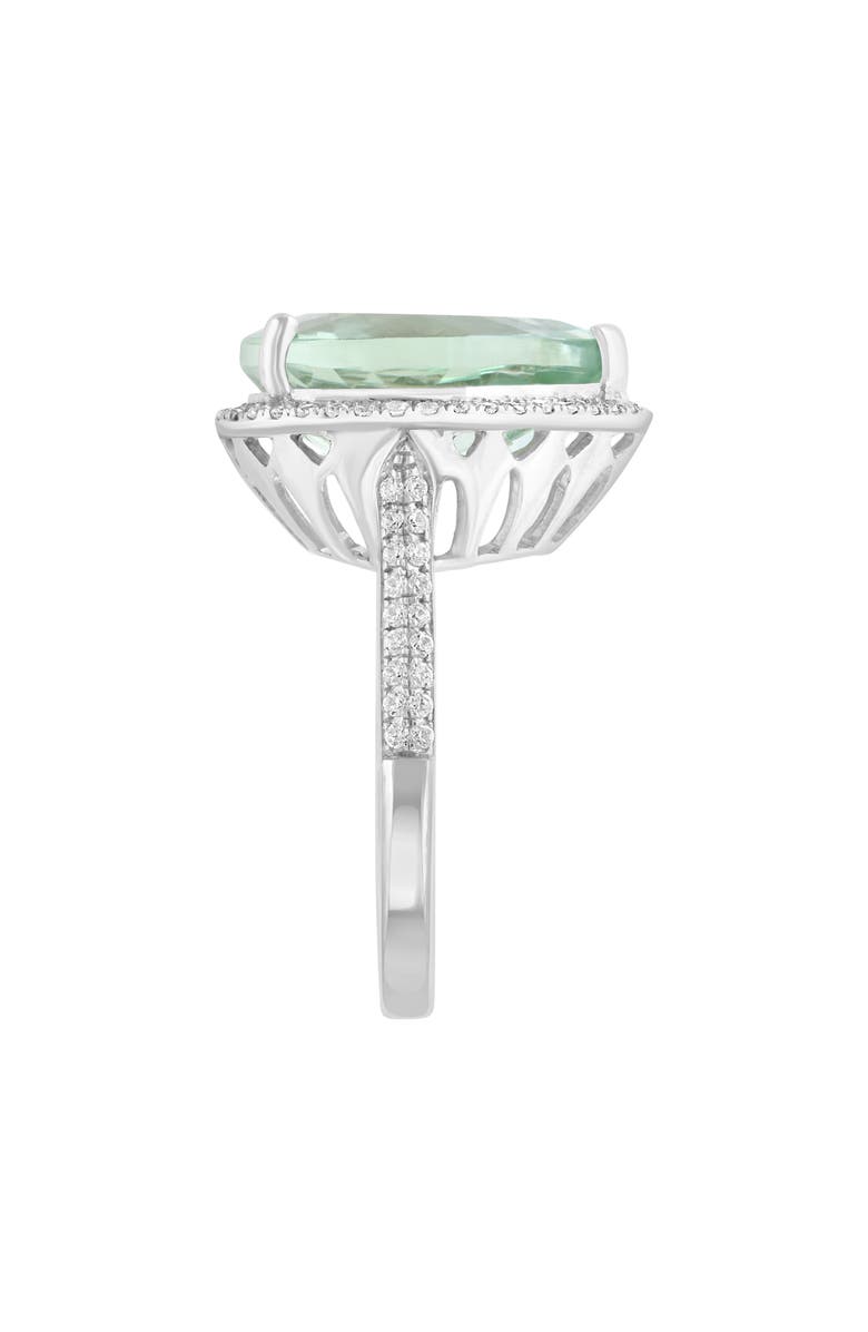 EFFY Sterling Silver Pear Cut Green Quartz Cubic Zirconia Halo Ring, Alternate, color, 