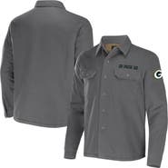 NFL X DARIUS RUCKER Men's NFL x Darius Rucker Collection by Fanatics Gray Green Bay Packers Canvas Button-Up Shirt Jacket