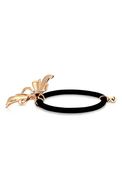 Ettika Crystal Flower Hair Elastic In Black
