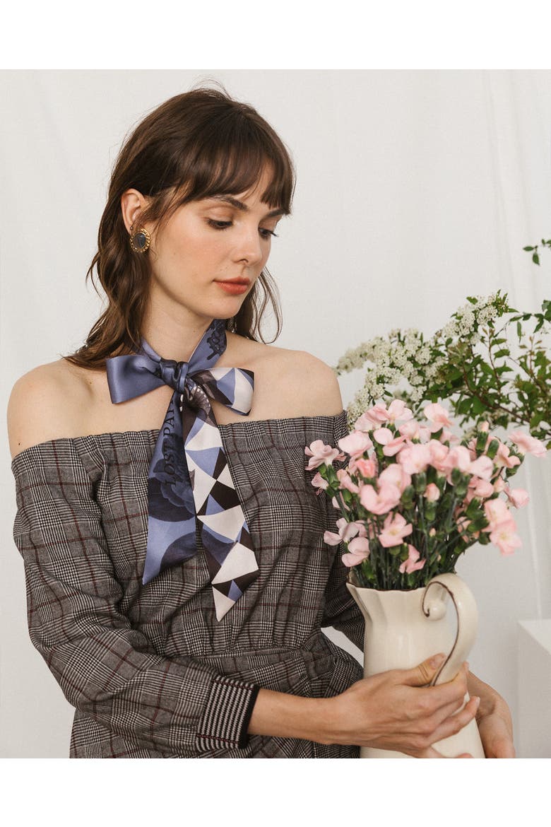 "Prism" Silk Skinny Scarf, Alternate, color, Blue