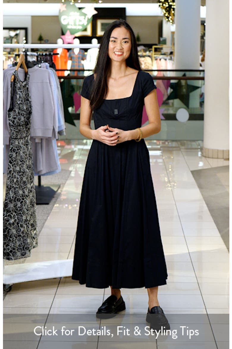 Wells Stretch Cotton Fit & Flare Midi Dress video