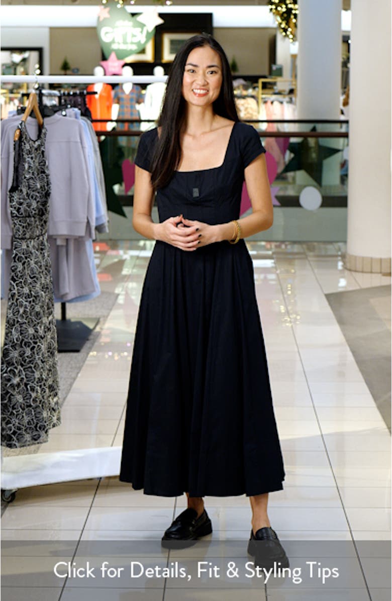 Wells Stretch Cotton Fit & Flare Midi Dress, sales video thumbnail