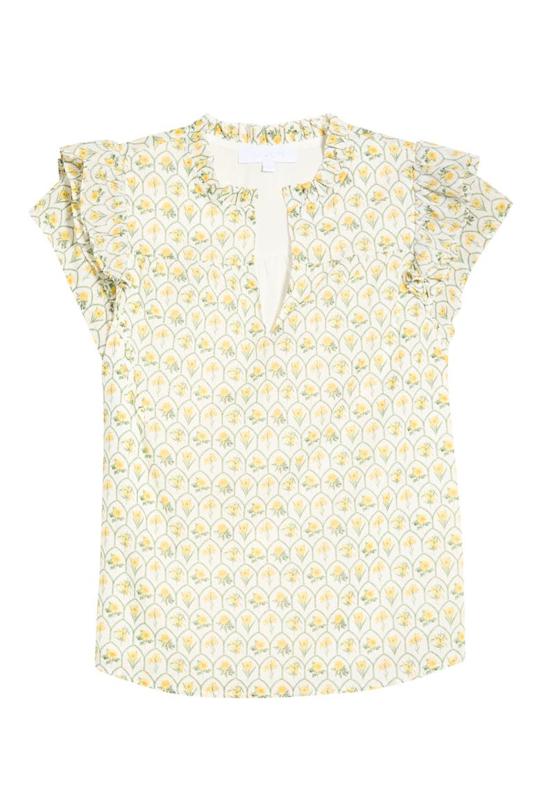 Jaimie Stripe Ramona Ruffle Cotton Top, Alternate, color, WHITE-YELLOW