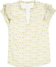 SUGARLIPS Jaimie Stripe Ramona Ruffle Cotton Top