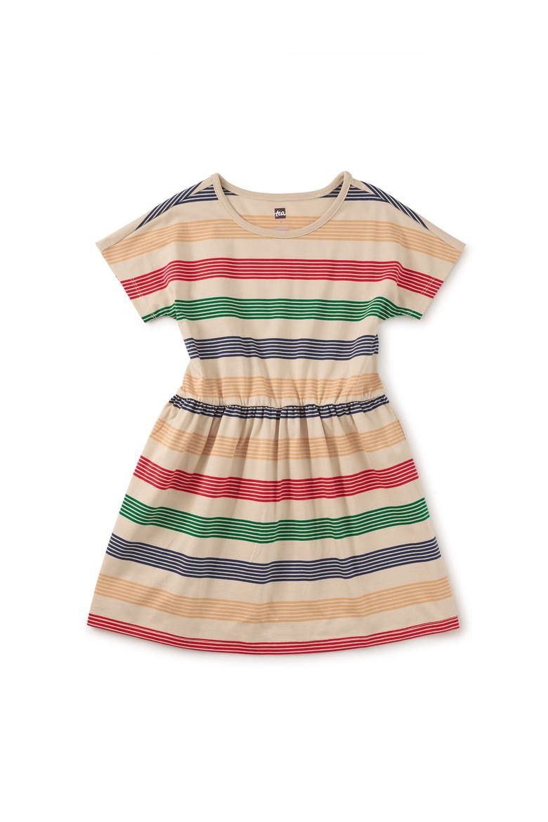 Short Sleeve Twirl Dress, Main, color, Sandy Beach