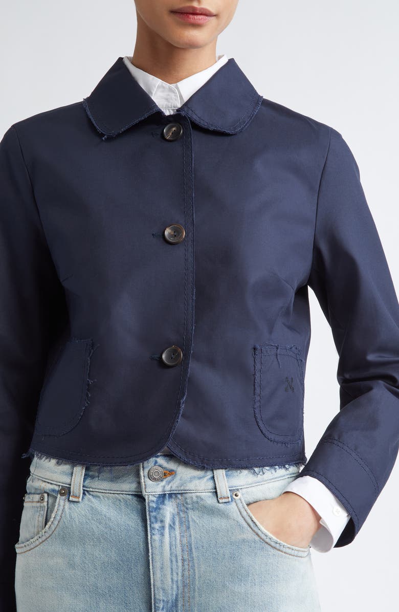 NACKIYÈ Raw Edge Cotton Crop Jacket, Alternate, color, 