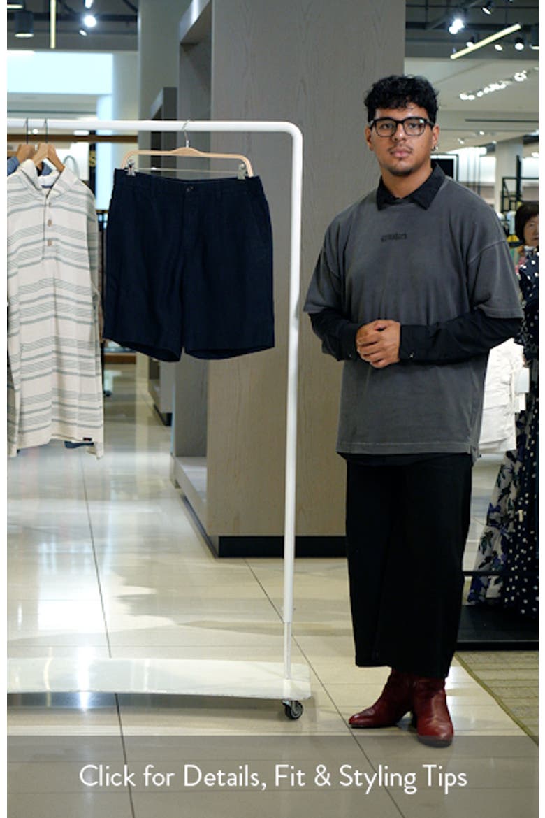 Flat Front Slub Hemp Chino Shorts video