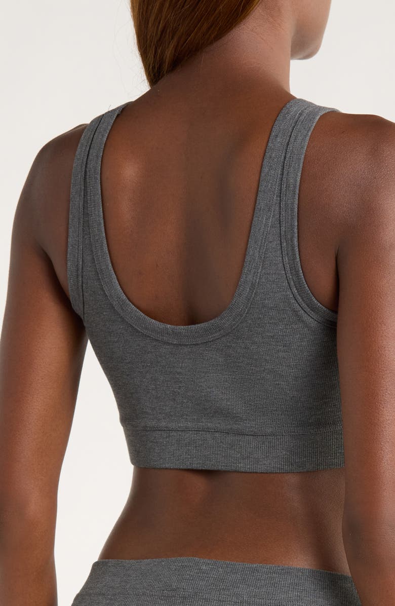 TomboyX Essentials Rib Sports Bra, Alternate, color, Heather Gray