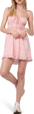 Sky to Moon Floral Tie Open Back Cotton Minidress