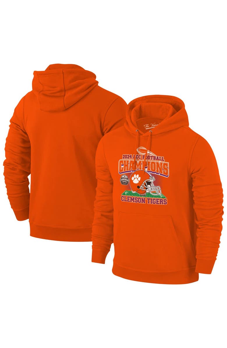 VICTORY LABEL Men's Orange Clemson Tigers 2024 ACC Football Conference Champions Helmet Pullover Hoodie, Alternate, color, 
