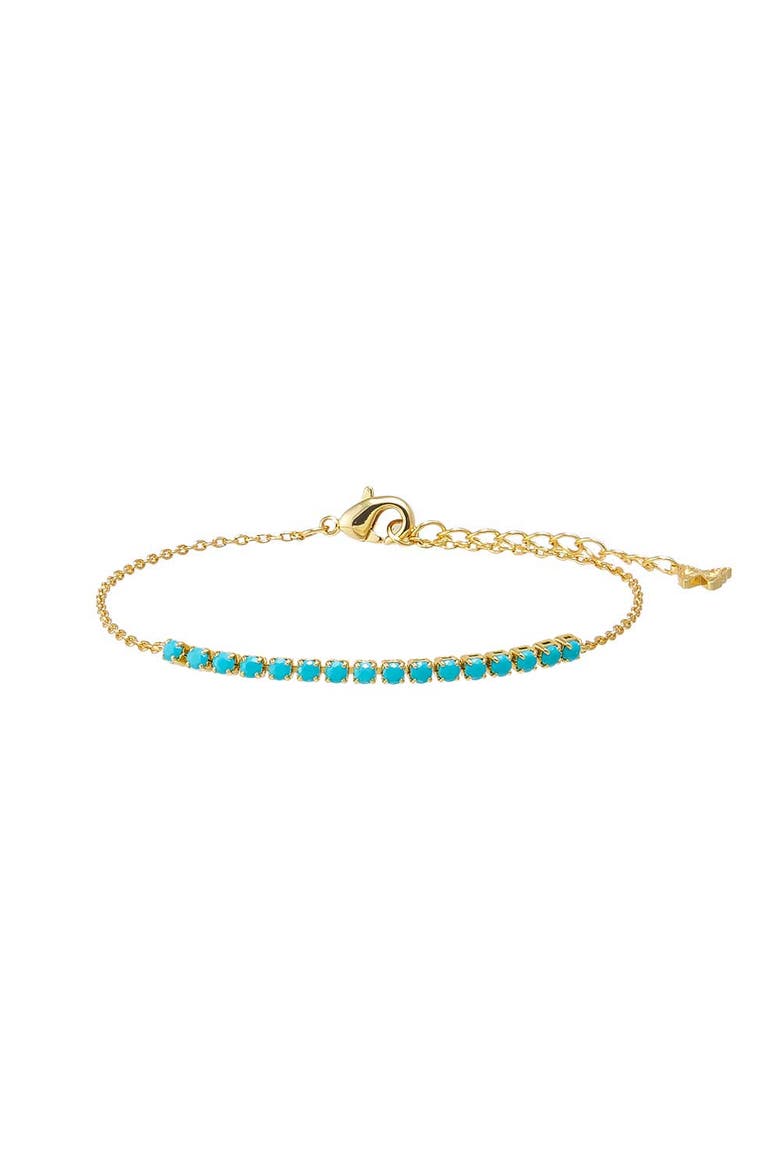 Colored Four Prong Half Tennis Bracelet, Main, color, Turquoise