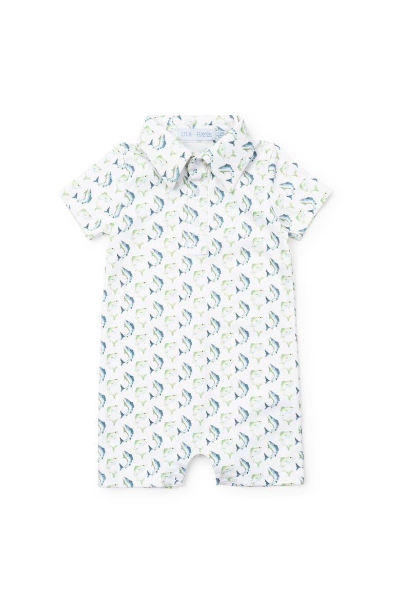 Lila and Hayes Tripp Boys' Polo Shortall, Main, color, Jumping Trout