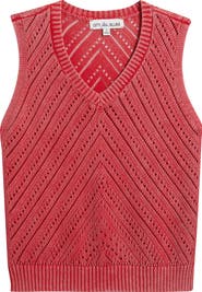 CITY BLUES Open Stitch Sweater Vest