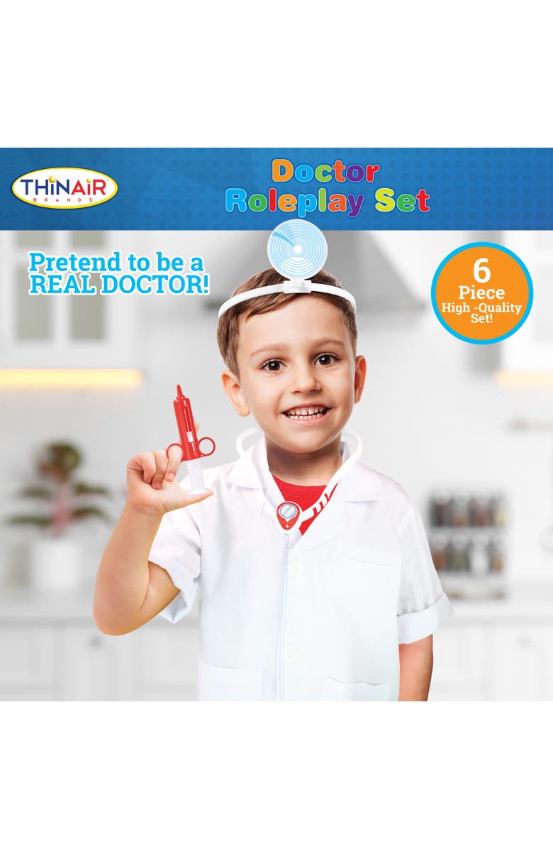 Playful Minds Doctor Roleplay 6 Piece Costume Set, Alternate, color, White