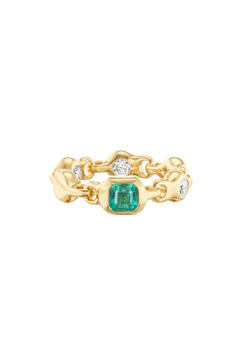 Supernova Stacking Ring, Main, color, YELLOW GOLD/ EMERALD
