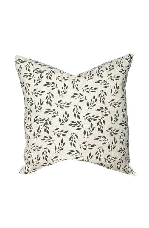 Linen & James Blaire | Cream Deep Brown Floral Handblock Pillow Cover in Ivory  product