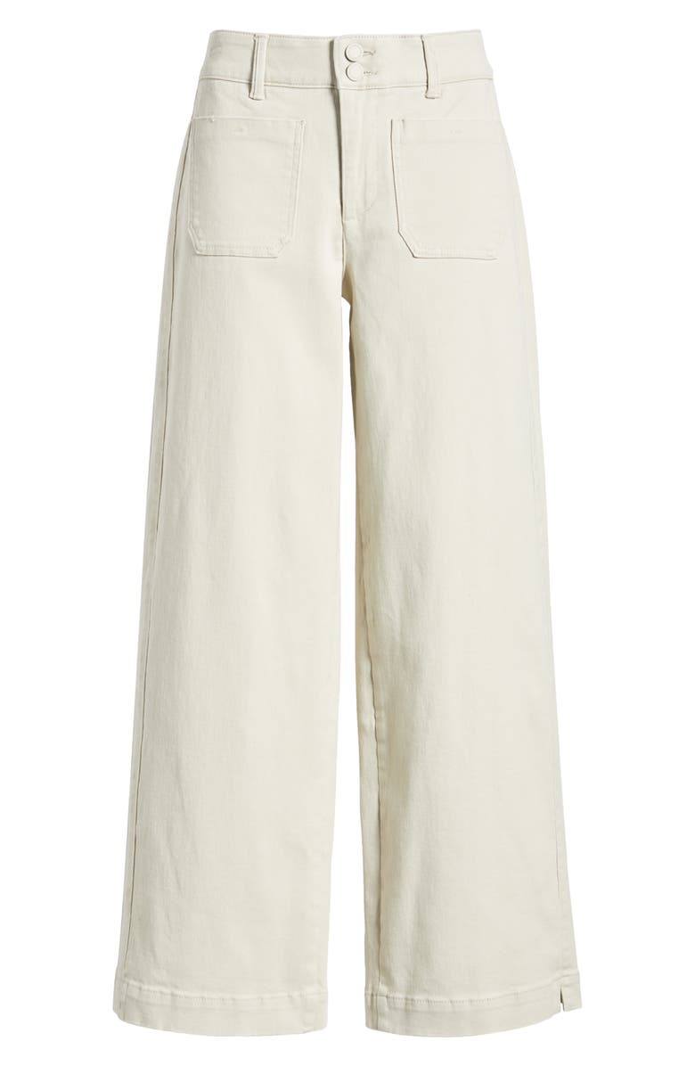 Wit & Wisdom Emma Patch Pocket High Waist Wide Leg Jeans, Alternate, color, Birch