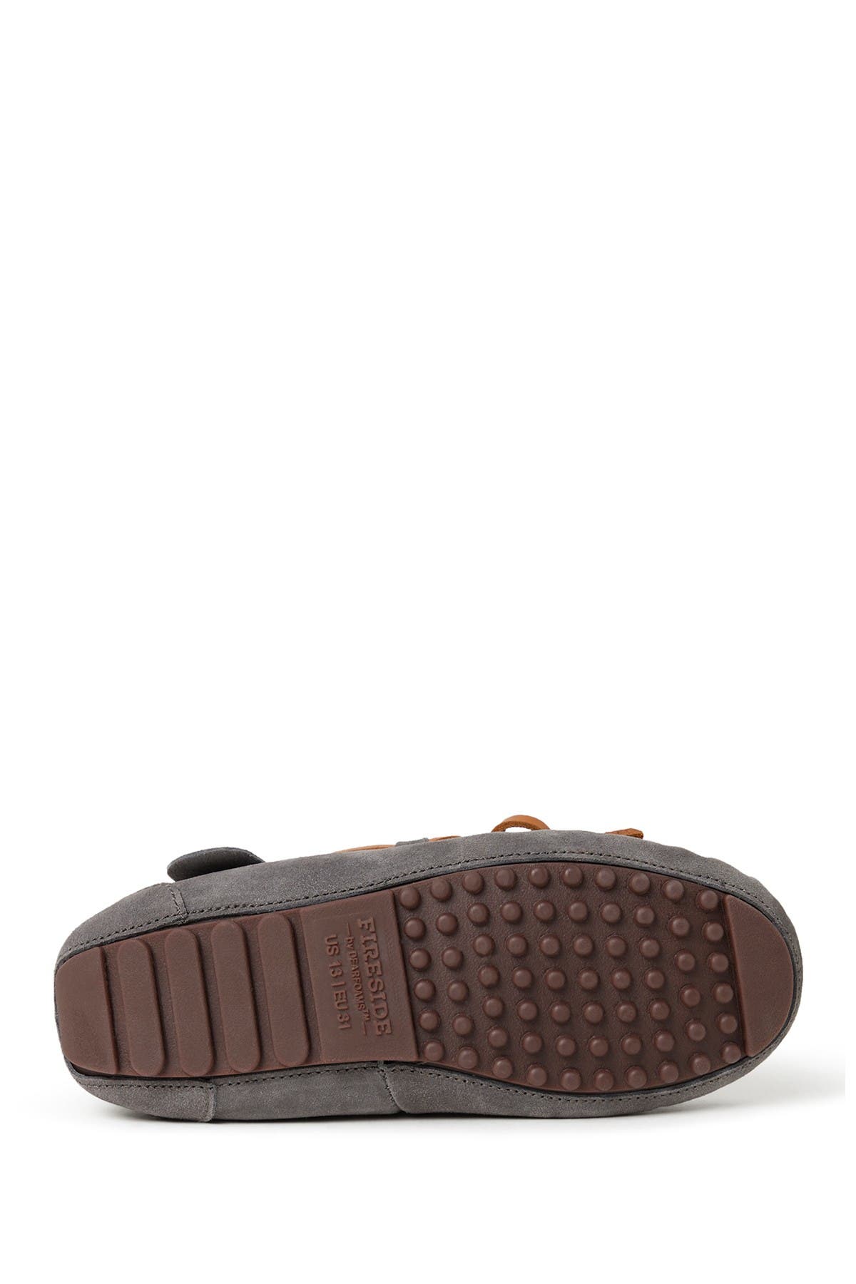 Kids' Fireside Parke Genuine Shearling Moccasin Slipper, Alternate, color, GREY
