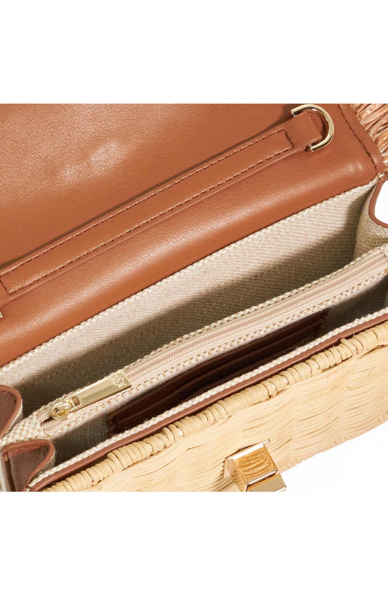 Dune London Blooms Raffia Bag, Alternate, color, Orange