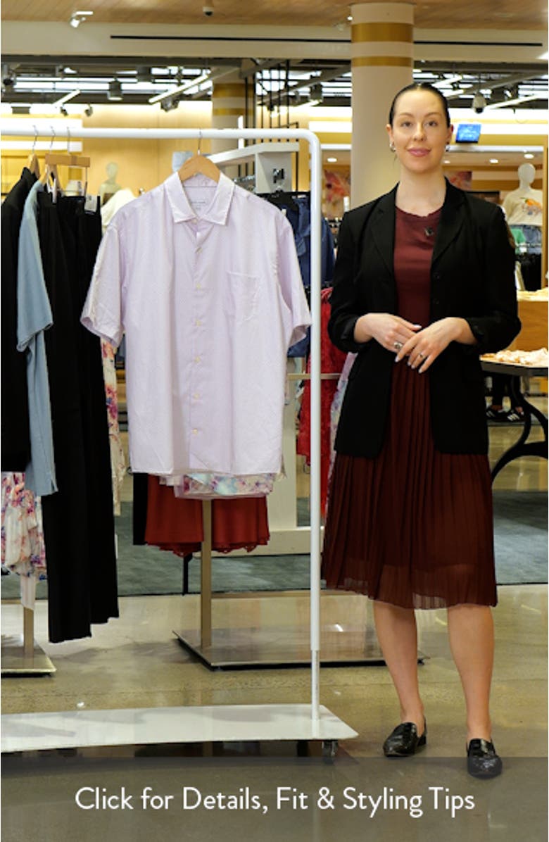 Hudson Microprint Short Sleeve Cotton Button-Up Shirt, sales video thumbnail