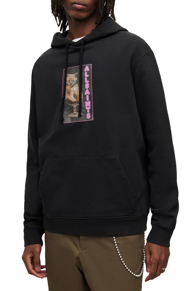 AllSaints Sherry Oversize Graphic Hoodie, Main, color,