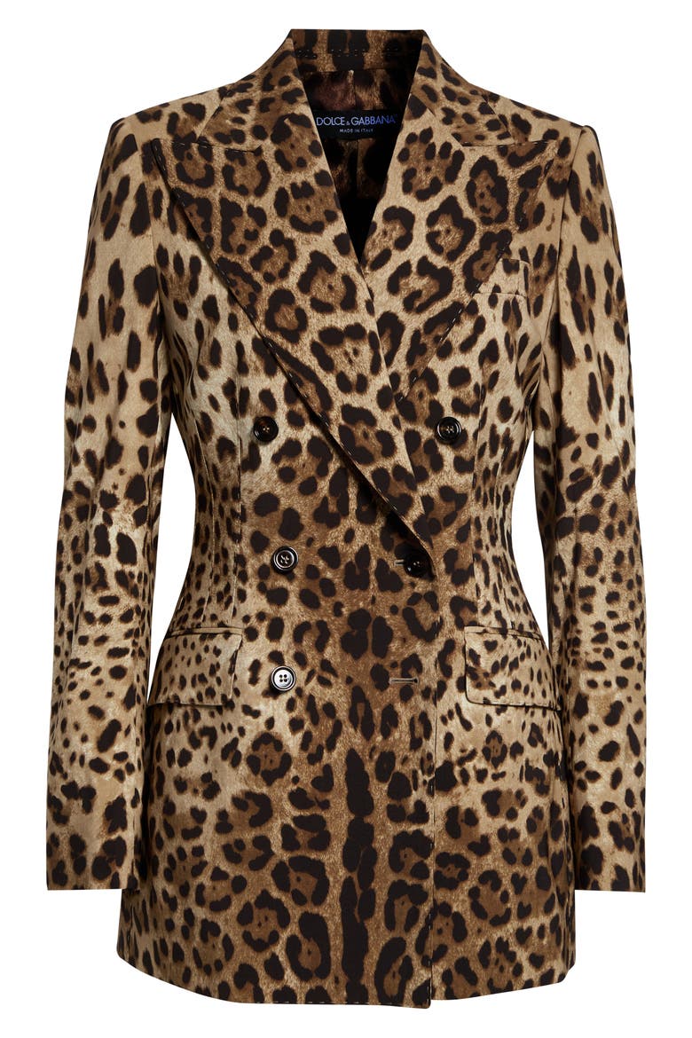 Leopard Print Stretch Wool Blazer, Main, color, LEO NEW