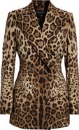 Dolce&Gabbana Leopard Print Stretch Wool Blazer