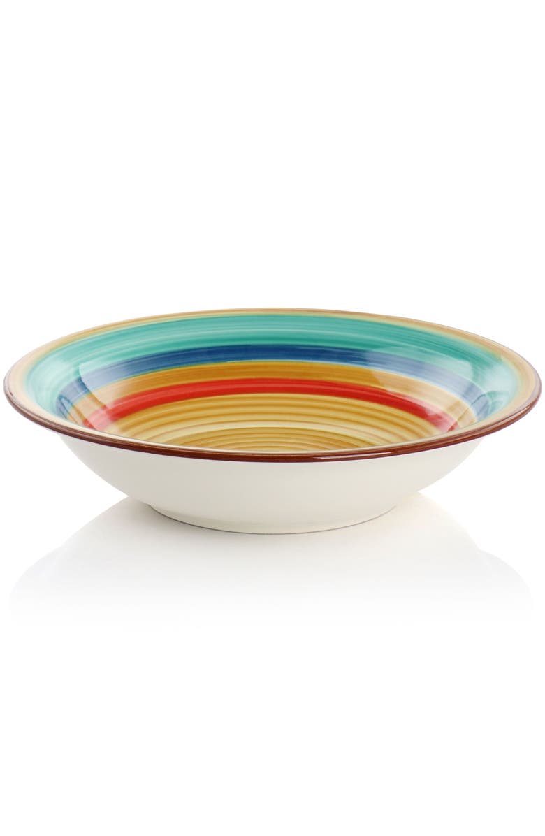 Gibson Home Rainbow 12 Piece Stoneware Dinnerware Set  Multi, Alternate, color, Yellow