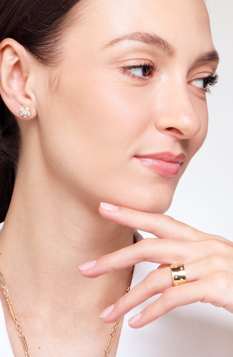 SYNA Diamond Flower Studs, Alternate, color, Diamond